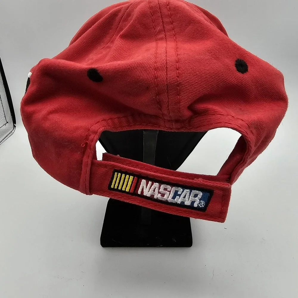 NASCAR Racing Logo Adjustable Hat Cap Red Hook & Loop Embroidered One Size OSFA